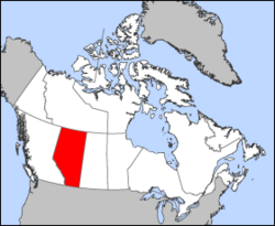 Map of Canada with Alberta highlighted