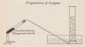 An experiment setup with test tubes to prepare oxygen