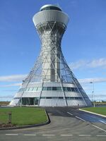 Newcastle International Airport control tower, Newcastle upon Tyne, England , 1967.