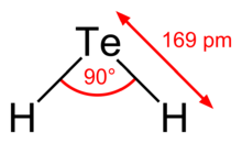 Structural diagram of the hydrogen telluride molecule