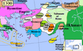 Ottoman emirate in 1300, labeled 'Osman'