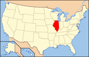 Map of the United States with Illinois highlighted