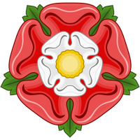 The Tudor rose is a combination of the red rose of Lancaster and the white rose of York