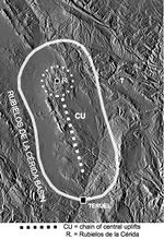 Rubielos de la Cérida impact structure-karte topo.jpg