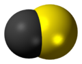 Space-filling model of the carbon monosulfide molecule