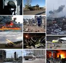 Montage of the 2022 Russian invasion of Ukraine, part of the Russo-Ukrainian war.