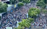 Venezuelans taking to the streets to protest the 2024 presidential election results in Caracas, 3 August 2024.