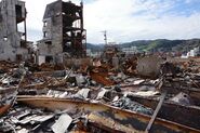 Aftermath of the earthquake at Wajima morning market in January 2024.