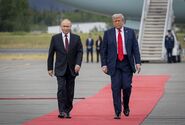 US president Donald Trump greets Russian president Vladimir Putin at the Alaska summit for the first time since the 2022 Russian Invasion of Ukraine to progress peace talks.