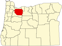 Map of Oregon highlighting Clackamas County.svg