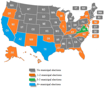 States with 2016 municipal elections