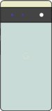 Diagram of a Pixel 6 smartphone in green.
