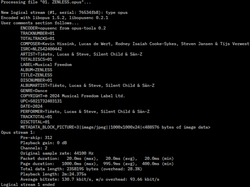 Example of file metadata of an Opus audio file, using Vorbis comments