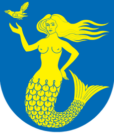 A mermaid in the coat of arms of the Päijät-Häme region, Finland (1997)[414]