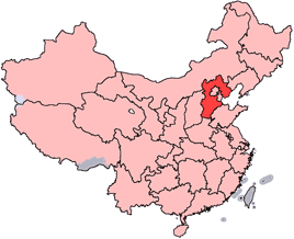 Hebei is highlighted on this map