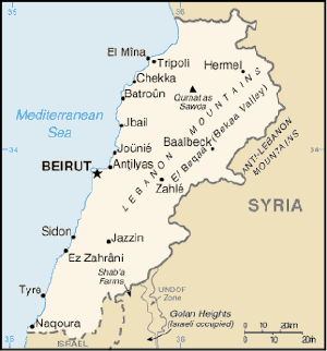 Map of Lebanon