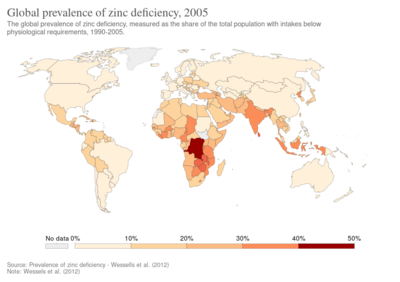 Global prevalence of zinc deficiency, OWID.svg