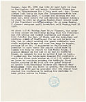 Page from Alonzo Fields's personal papers. This one describes his conduction of a service-event that resulted in Truman's decision to enter the Korean War.