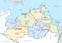 The border between Pomerania and Mecklenburg running through Mecklenburg-Vorpommern