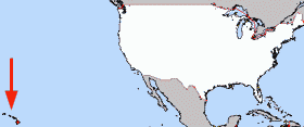 Map of the United States with Hawaii highlighted