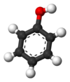 Ball-and-stick model of phenol