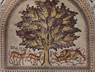 The "Tree of Life" mosaic of Hisham's Palace, in Palestine, closely followed classical traditions (8th century)