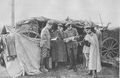 German officers and troops manning a wireless field telegraph station during World War I