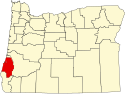 Map of Oregon highlighting Coos County.svg