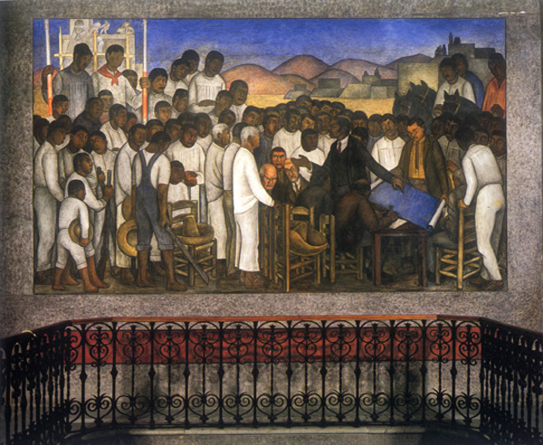 Diego Rivera, El reparto de las tierras, fresco, 1924, Chapingo..jpg