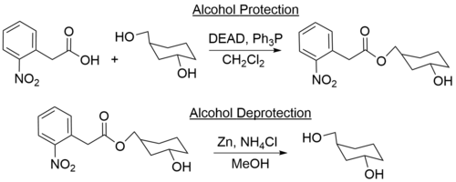 Protection and Deprotection of Primary Alcohols using 2-nitrophenylacetic acid.