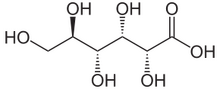 Skeletal formula of gluconic acid