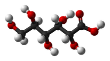 Ball-and-stick model of gluconic acid