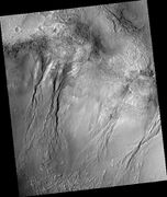 Group of gullies, as seen by HiRISE under the HiWish program