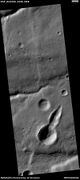 Pointed crater, as seen by HiRISE under HiWish program Impacting object may have struck at a low angle.