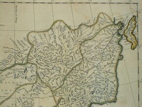 Map of China with Albazino as Jaxa