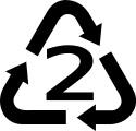 2 as a resin identification code, used in recycling.