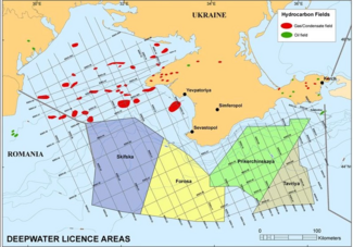 The Black Sea's oil and gas fields.