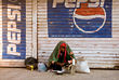 Waking up on a sidewalk in Bijapur, India.