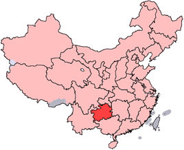 Guizhou is highlighted on this map