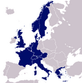 1969 (12 members): Spain leaves (1954–1990 borders)