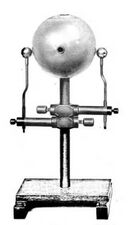 Oliver Lodge's 5 inch oscillator ball he used to generate 1.2 GHz microwaves in 1894