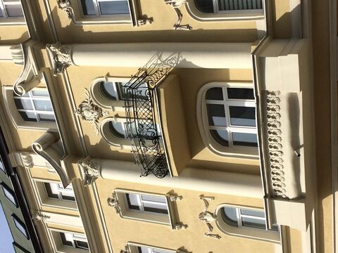 Detail of columns and balcony
