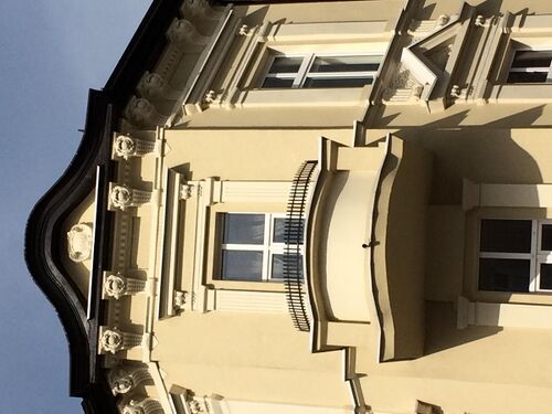 Detail of a corner balcony