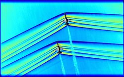 Two planes on a blue background