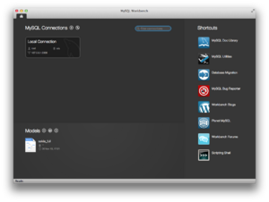 The MySQL Workbench startup screen.png