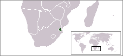 Location of Swaziland