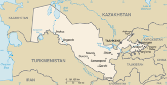 Repubblica dell'Uzbekistan - Mappa