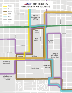 MTD Routes on University of Illinois Campus.svg