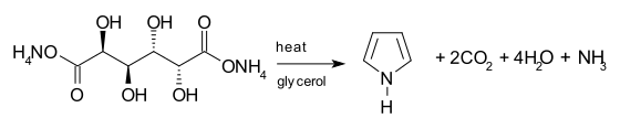 Synthesis of pyrrole from ammonium mucate