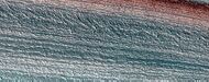 Close, color view of layers in northern ice cap, as seen by HiRISE under HiWish program